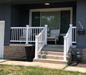 New porch railing installation